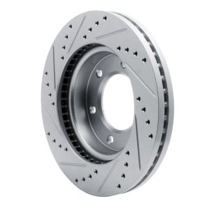 Ford Ranger Brake Rotor (1) - Front Right - R1 Concepts - Drilled & Slotted - Silver - `19-`25